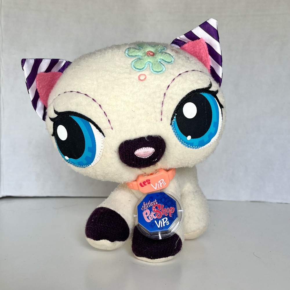 Rare LPS Littlest Pet Shop VIP Siamese Cat Stuffed Plush